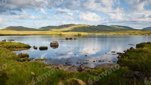 Preview: Twelve Bens Mountains Reflecting in a Lake at Connemara National Park, County Galway, Ireland