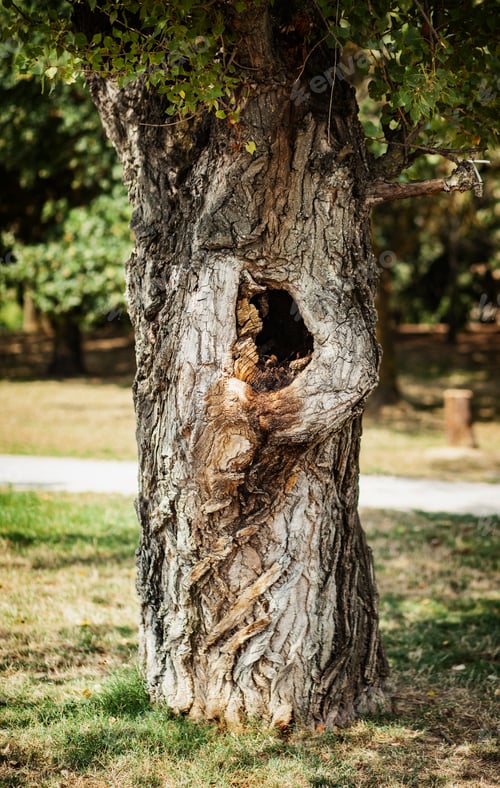 Preview: Tree in the park with a hollow