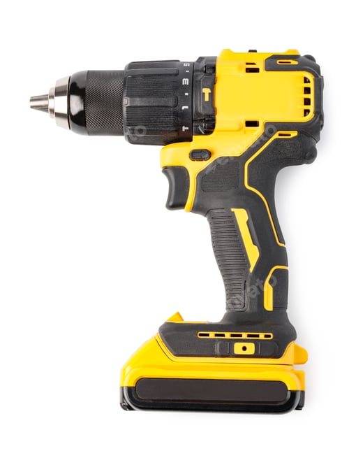 Preview: Cordless Drill Power Tool on White Background