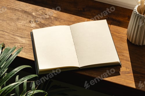 Preview: Books by the window on wooden windowsill in sunlight