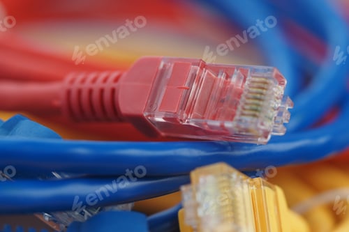 Preview: Colorful Ethernet cables and connectors