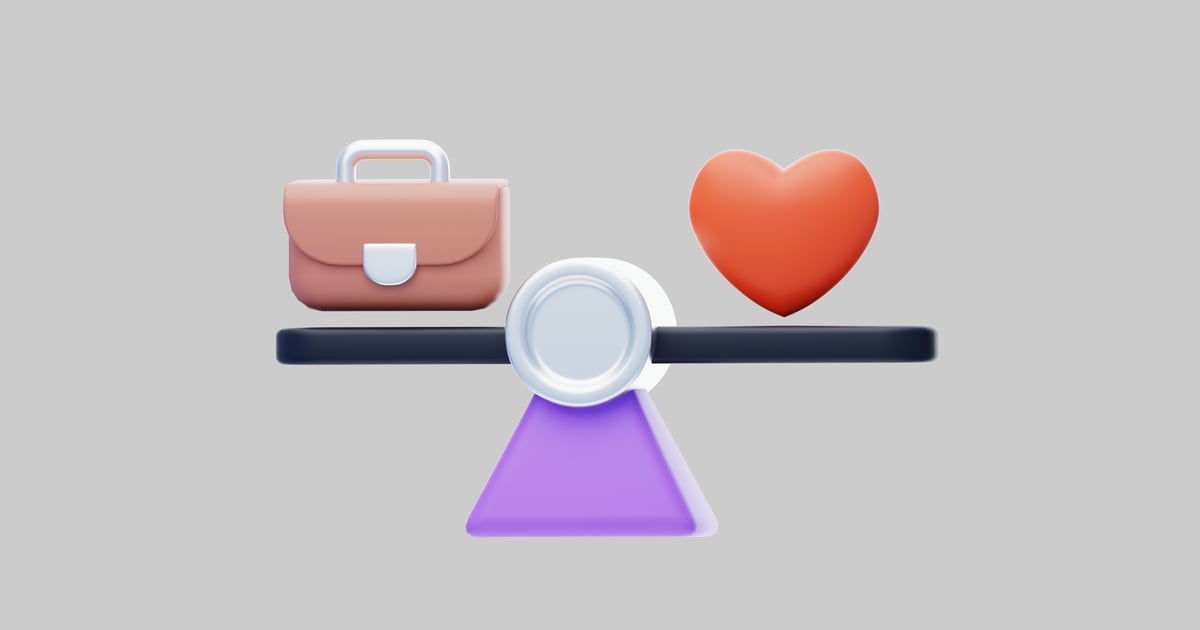 Work life balance symbol 3D, Incl. balance & business - Envato