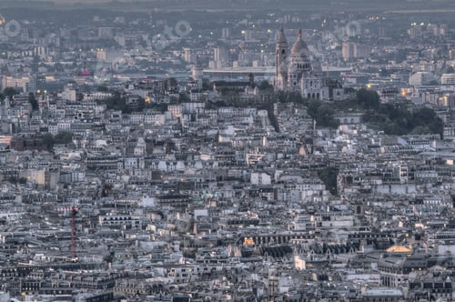 Preview: Scenic view of the city skyline of Paris, France with various landmarks visible