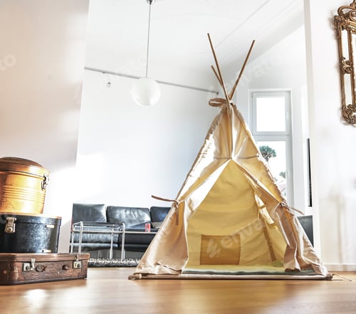Preview: Teepee on floor in living room