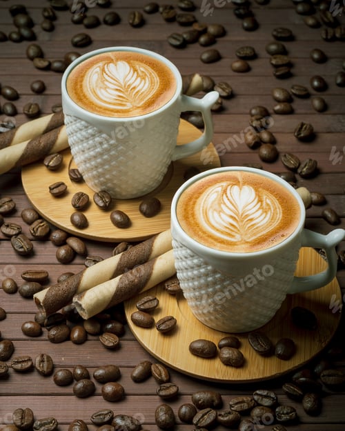 Preview: Closeup shot of the coffee cups