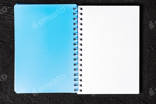 Preview: Notepad located on black background