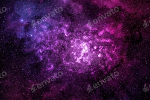 Preview: purple nebula and glowing cosmic dust in outer space