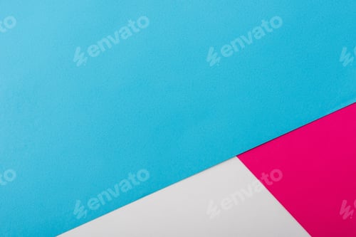 Preview: abstract geometric background with white, pink, blue paper