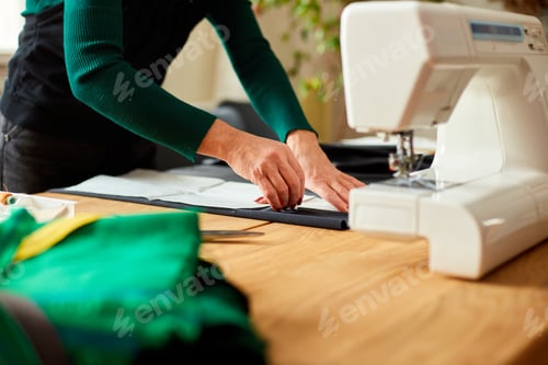 Preview: Step by step, Woman dressmaker female making sewing patterns