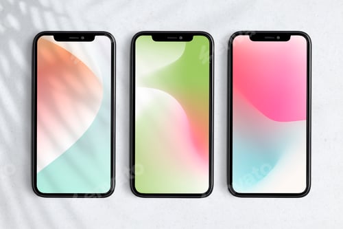 Preview: Mobile phone with mesh gradient design