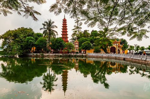 Preview: Tran Quoc pagoda in the morning, the oldest temple in Hanoi, Vietnam.
