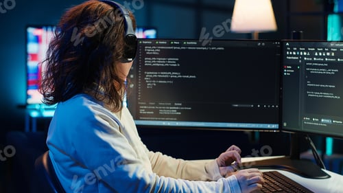 Preview: Freelancing programmer listening music while developing software