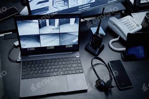Preview: Modern Security Control Room Monitoring Surveillance Cameras and Communicating