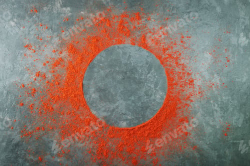 Preview: Round frame made of red paprika powder