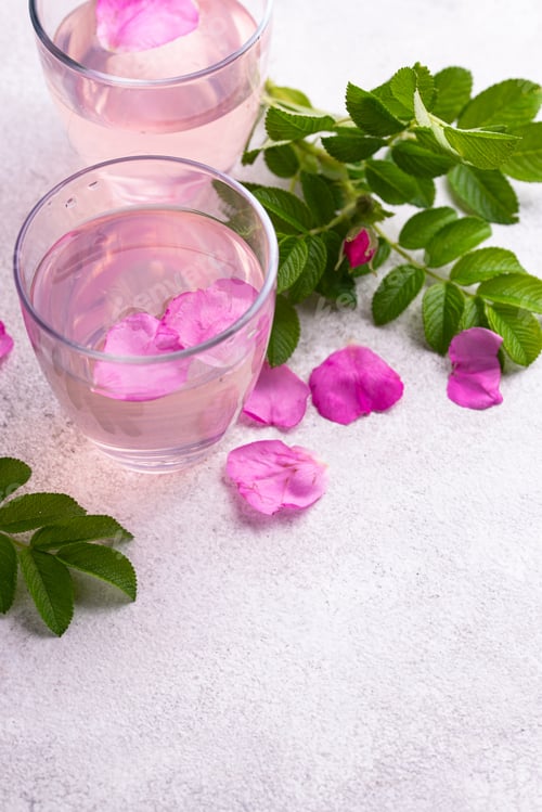 Preview: Pink rose water, summer healthy drink