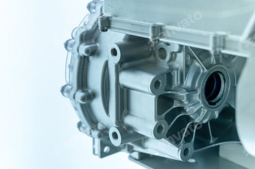 Preview: close up view of modern electricity car engine and spare part.