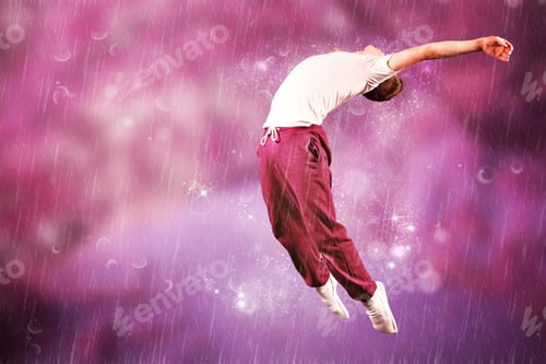 Preview: Cool Break Dancer Against Purple Coloured Forest