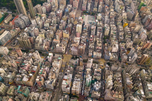 Preview: Hong Kong Downtown, China. Financial district in city in Asia. Skyscraper buildings