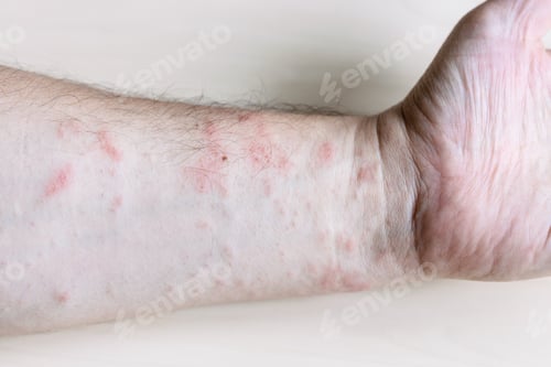 Preview: ink rash on inner side of forearm close up