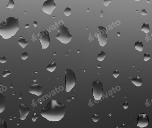 Preview: Water drops on gray background closeup