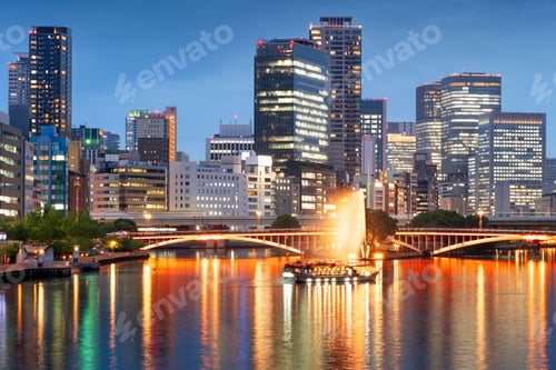 Preview: Osaka, Japan Cityscape on the Okawa River