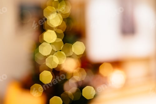 Preview: Christmas background. Golden glitter vintage lights background