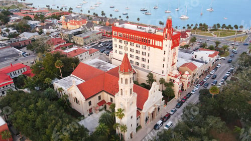 Preview: Aerial view of the Cathedral Basilica of St. Augustine. Florida, USA.