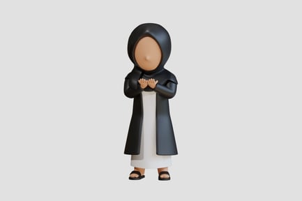 Preview: Muslim Woman 3D Character Prayer Pose
