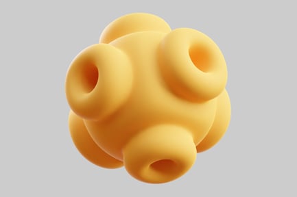 Preview: Geometric soft yellow hollow sphere