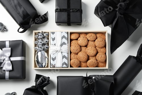 Visualização: Concept of Dutch Christmas cookies, Pepernoten, top view