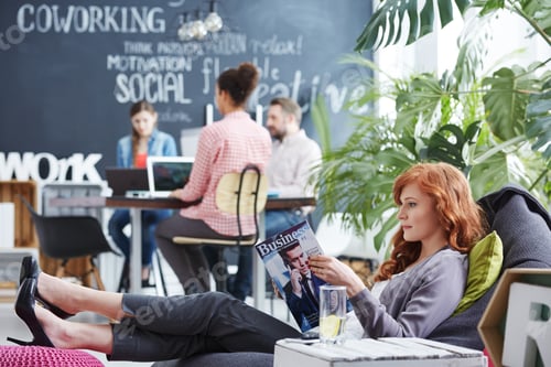 Preview: Woman taking business rest break