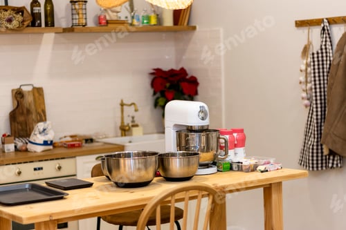 Preview: Christmas cookies workshop. Kitchen ready to prepare cookies