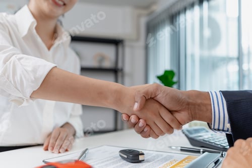 Preview: A professional car sales process showing contract signing, financial discussion