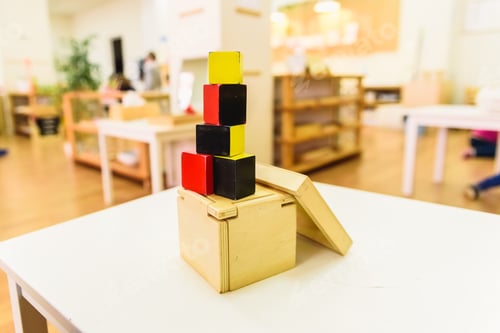 Preview: Wood montessori materials for learning by the students themselves.
