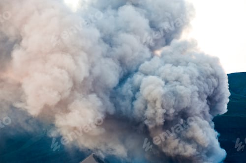 Preview: Close up Photo of an Ash Cloud Erupting from the Active Volcano of Mount Bromo, East Java, Indonesia