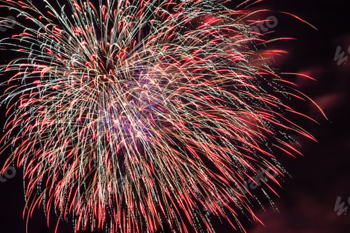 Preview: Beautiful multi-colored festive fireworks in the night sky