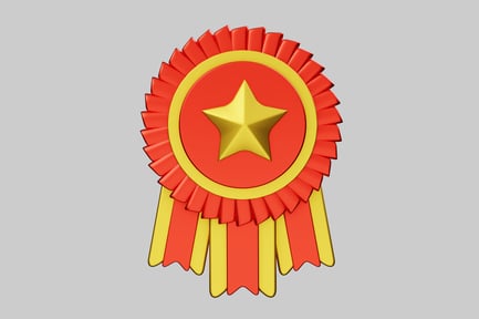 Preview: First place award rosette with star