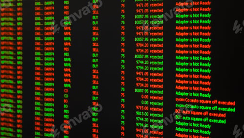 Preview: Stock market or forex trading graph and chart for financial investment on monitor screen. Economy