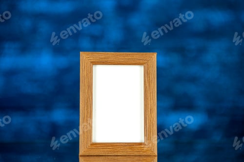 Preview: front view picture frame on blue background color shoot picture presents photo portrait family gift
