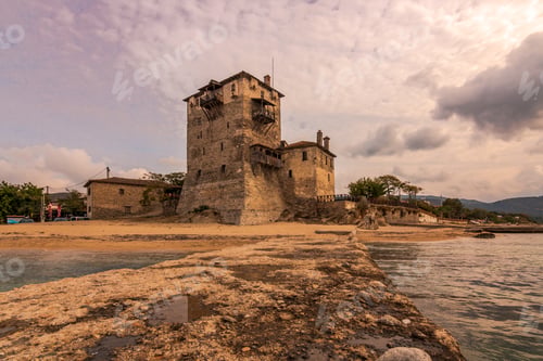 Preview: View of the Byzantine Tower of Prosphorion in Ouranoupoli