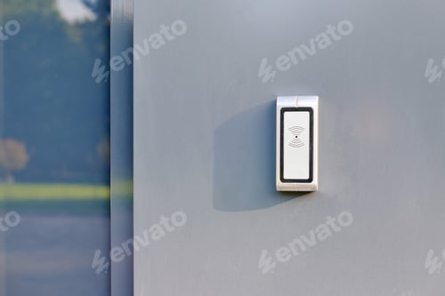 Preview: RFID reader by office door, employees only access by RFID key card, lock and key control system