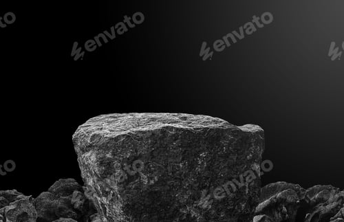 Preview: Stone podium on dark background.