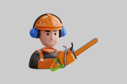 Preview: Cartoon chainsaw worker figure