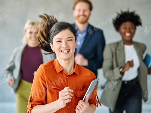 Preview: Young business people in the office