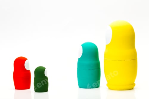 Preview: Wooden toys on a white background
