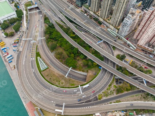 Preview: Sheung wan, Hong Kong 08 February 2022: Aerial view of Hong Kong city