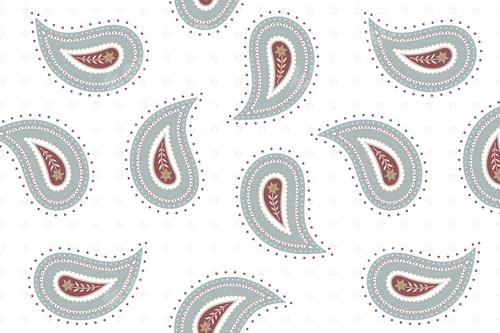 Preview: Simple paisley background, Indian mandala pattern in white