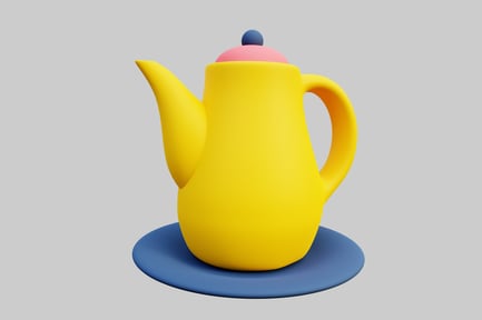 Preview: Cartoon teapot and saucer