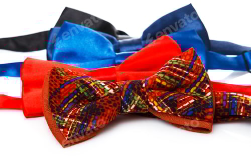 Preview: Colorful Bow Ties on a White Background