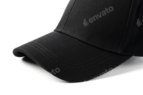 Preview: Black Baseball Cap on White Background